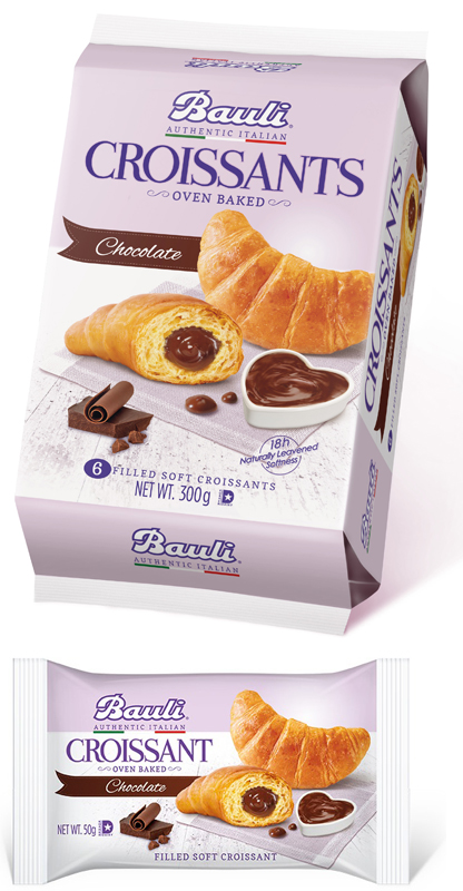 Bauli chocolate cream filling croissant