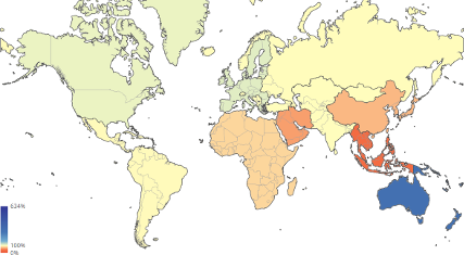 WORLD: milk self-sufficiency map